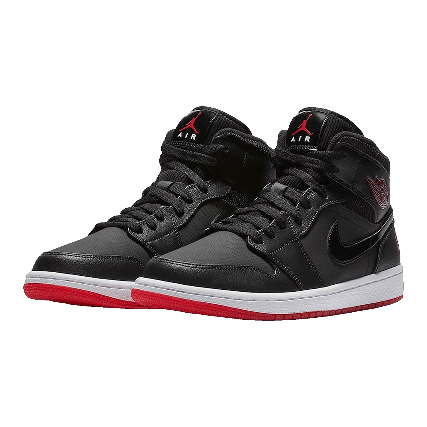 Nike Air Jordan 1 Mid Black University Red Side