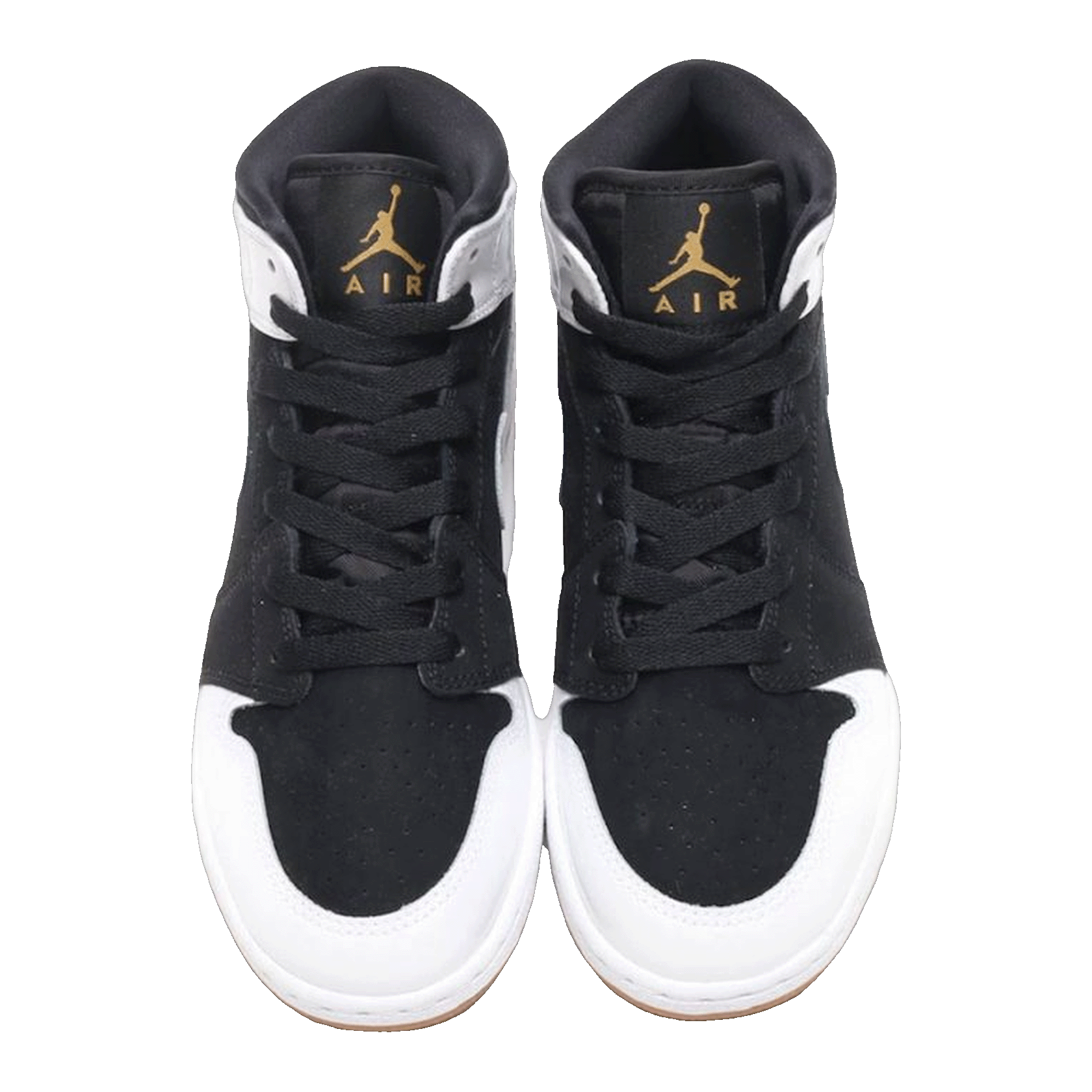 Nike Air Jordan 1 Mid Black White Gold (GS) Oben