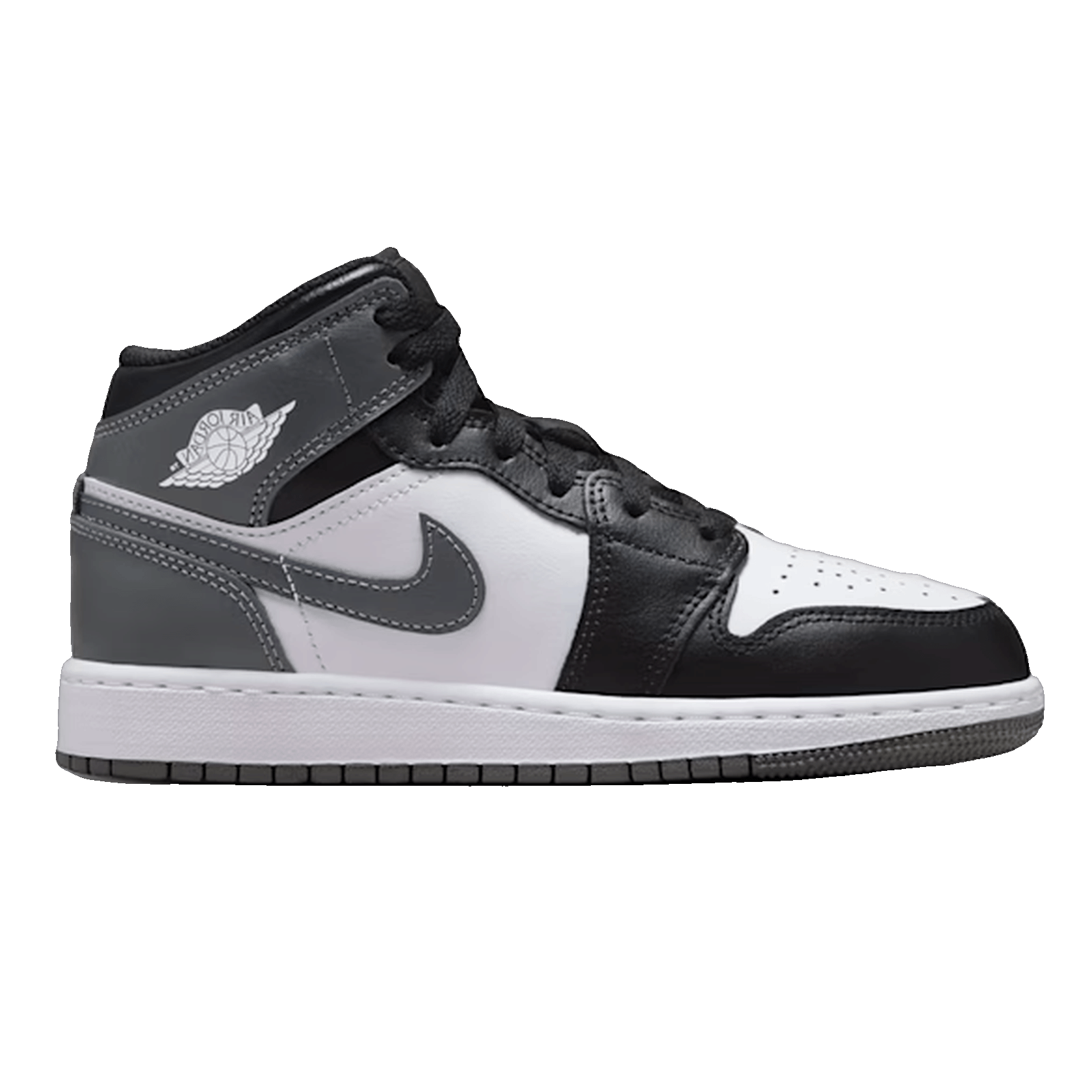Nike Air Jordan 1 Mid Black White Iron Grey (GS)