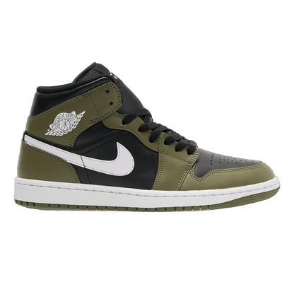 Nike Air Jordan 1 Mid Black White Olive