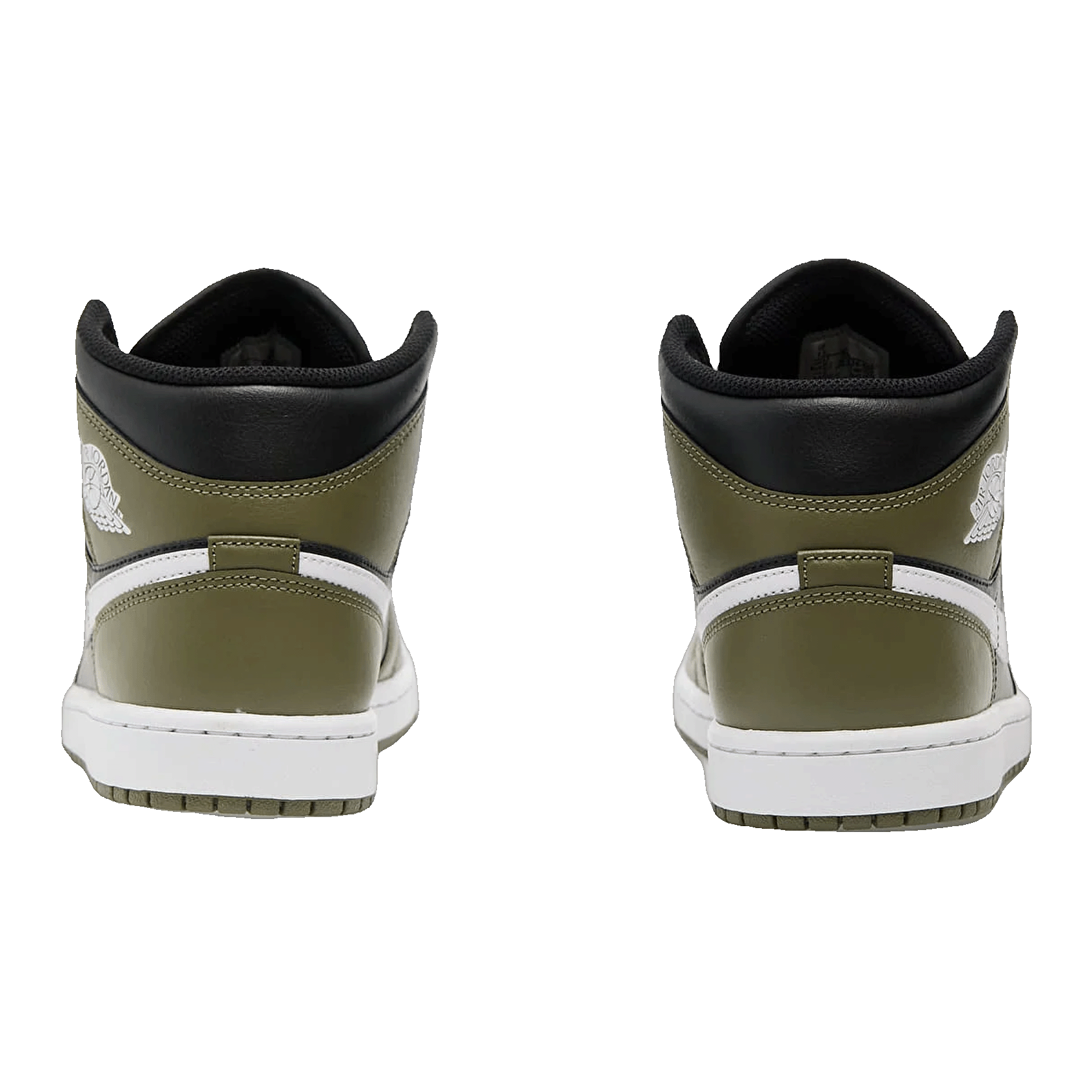 Nike Air Jordan 1 Mid Black White Olive Back