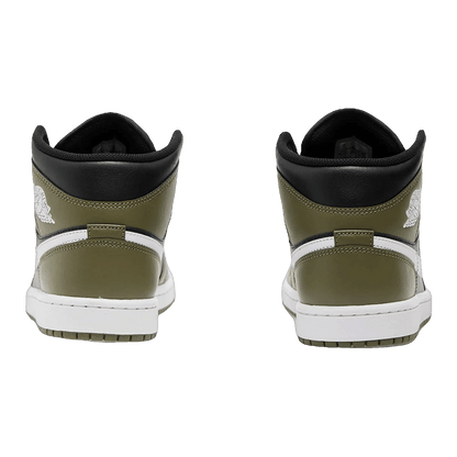 Nike Air Jordan 1 Mid Black White Olive Back