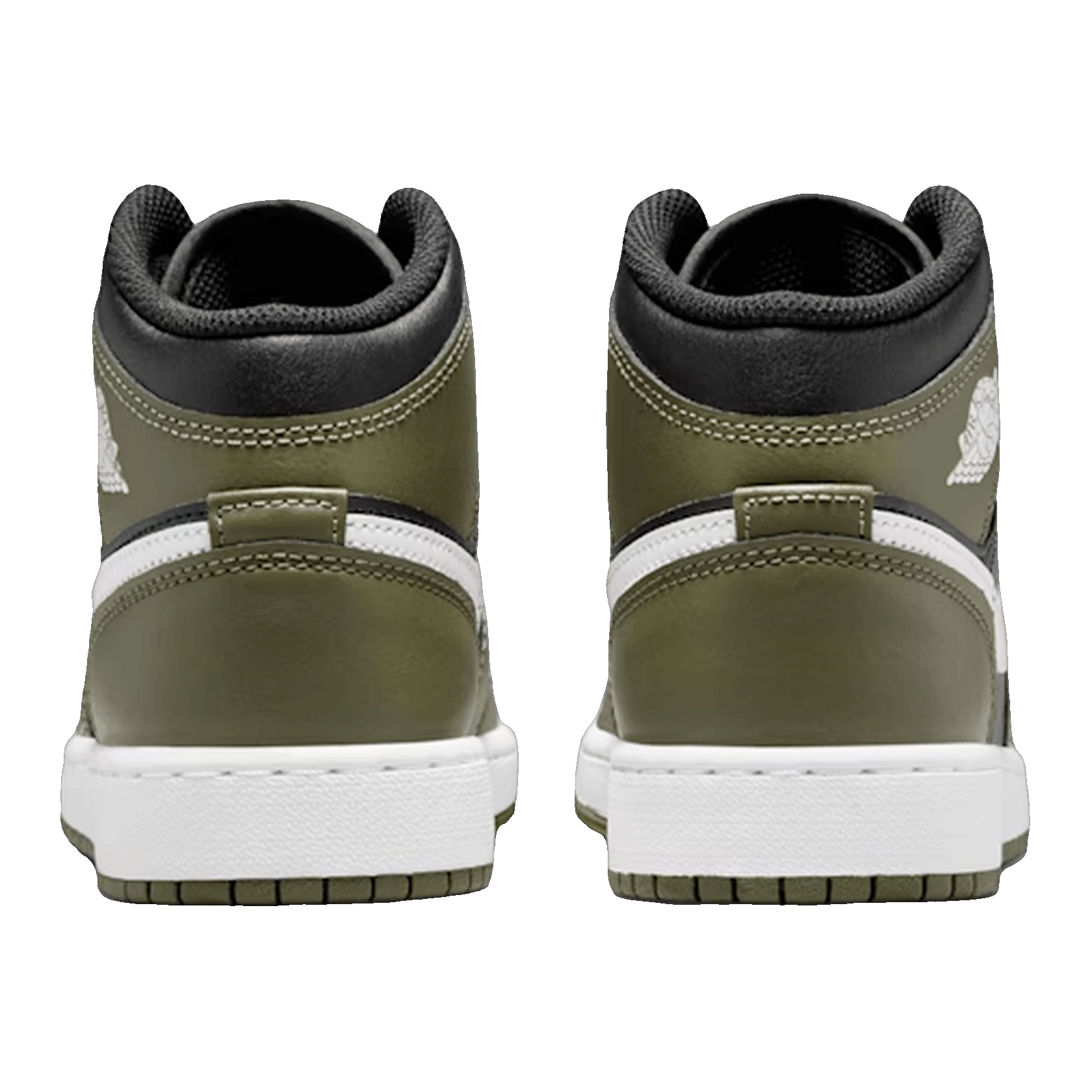 Nike Air Jordan 1 Mid Black White Olive (GS) Back