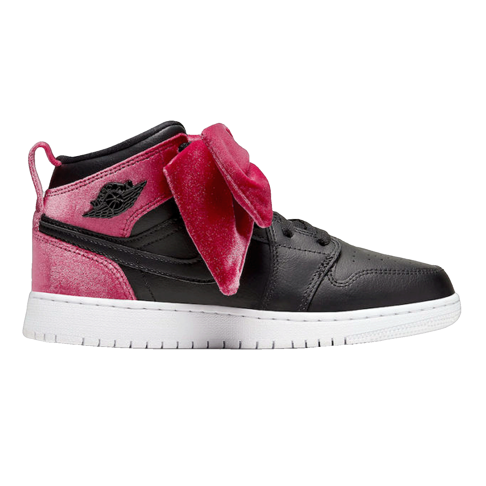 Nike Air Jordan 1 Mid Bow Black Noble Red (GS)