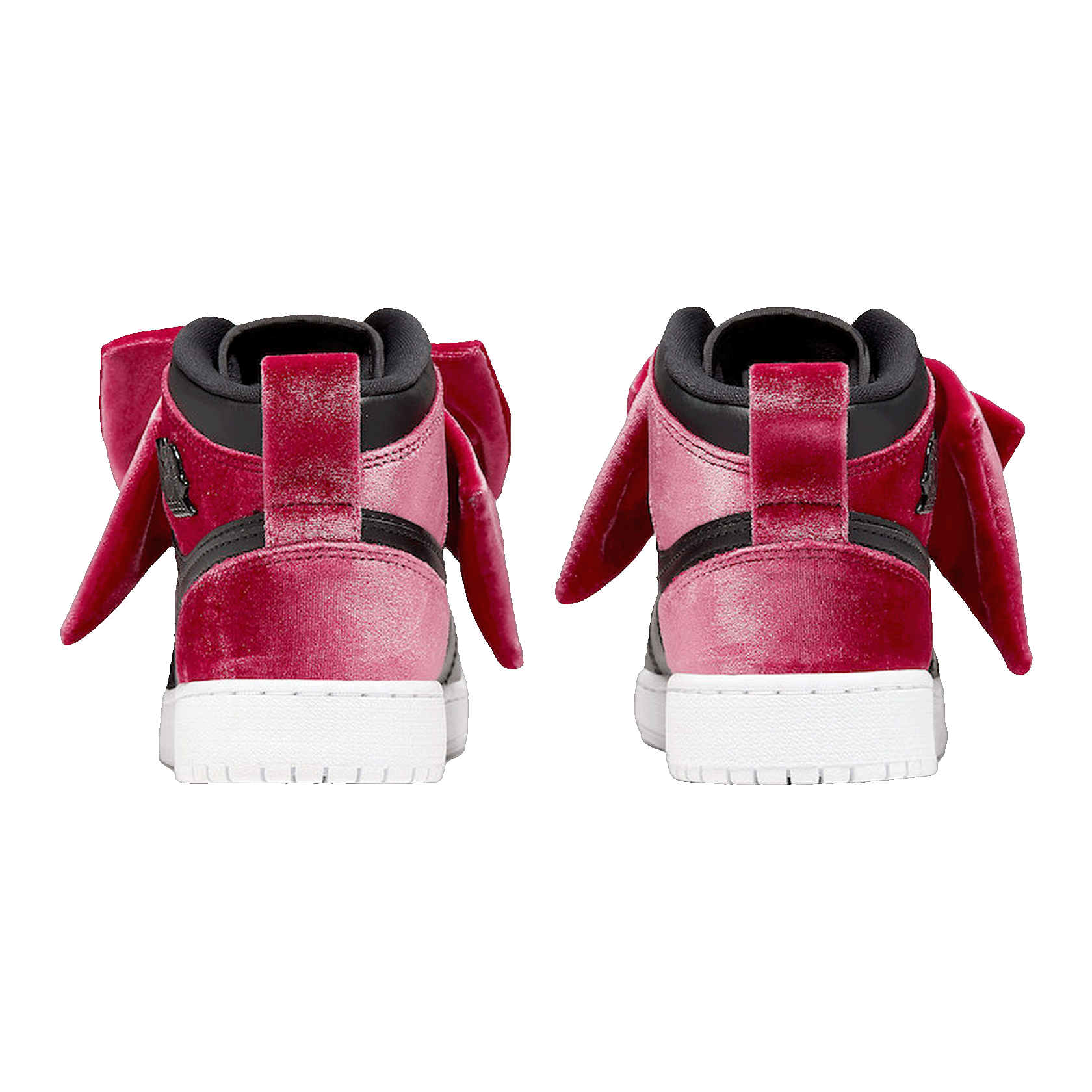 Nike Air Jordan 1 Mid Bow Black Noble Red (GS) Back