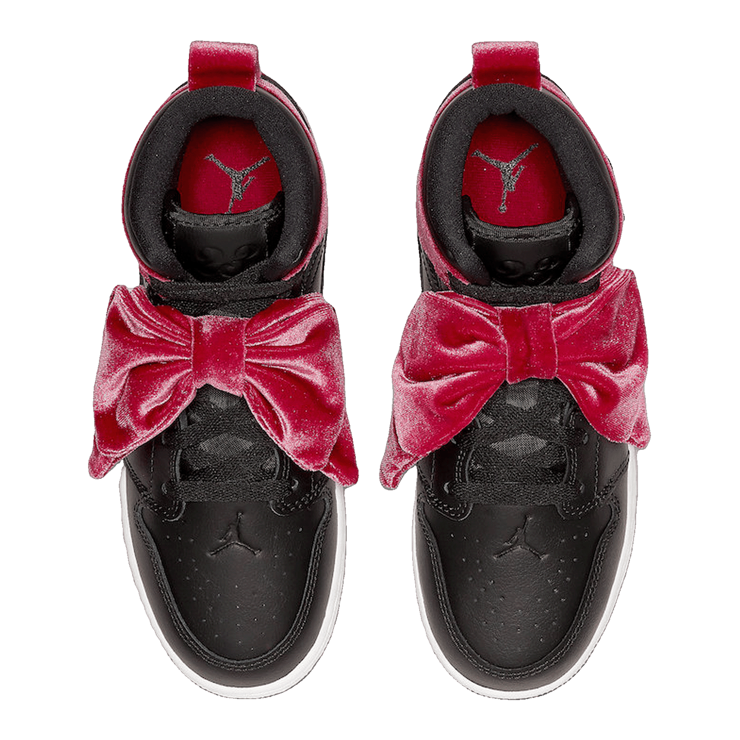 Nike Air Jordan 1 Mid Bow Black Noble Red (GS) Oben