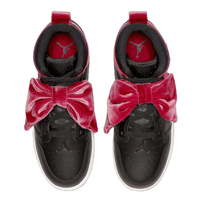 Nike Air Jordan 1 Mid Bow Black Noble Red (GS) Oben