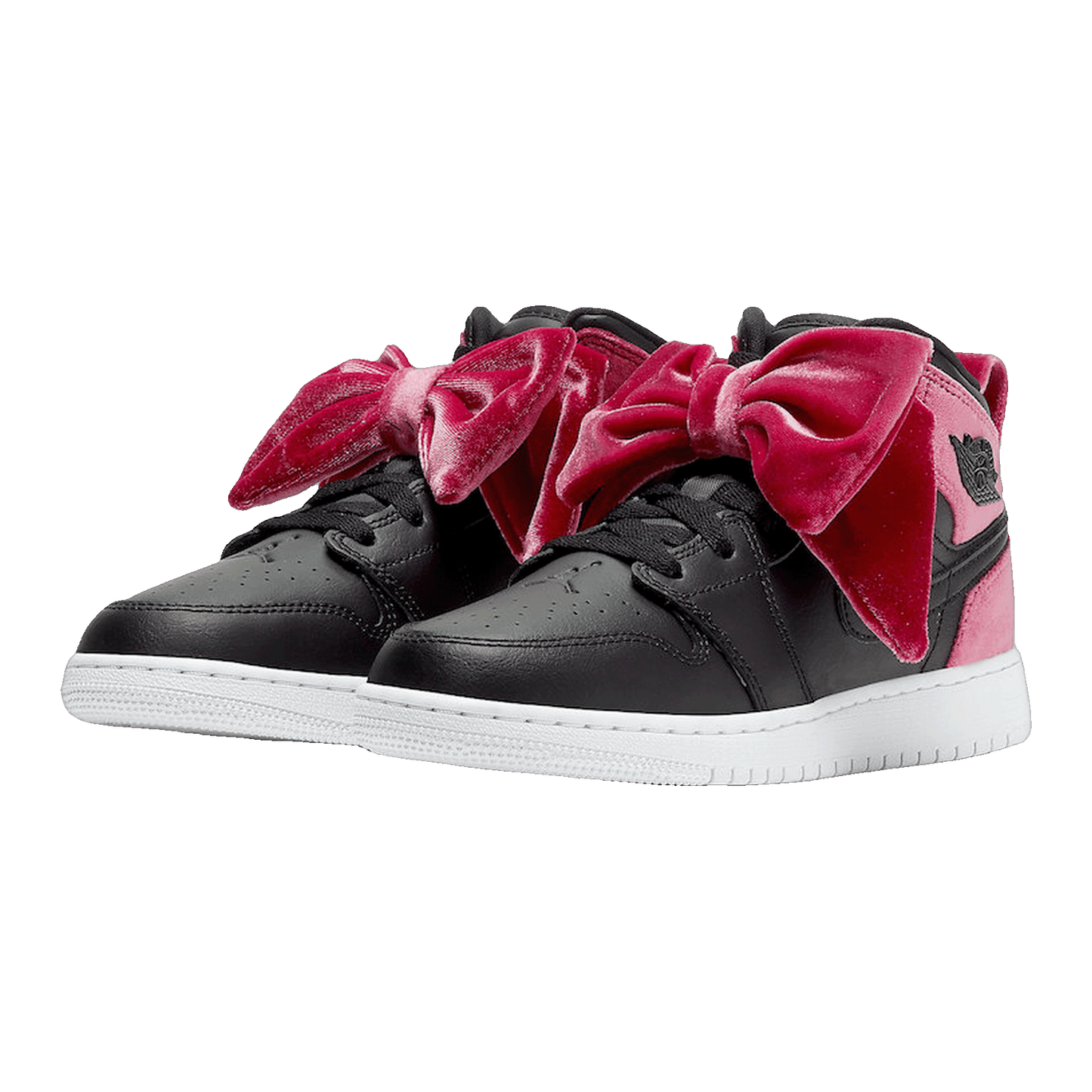 Nike Air Jordan 1 Mid Bow Black Noble Red (GS) Side