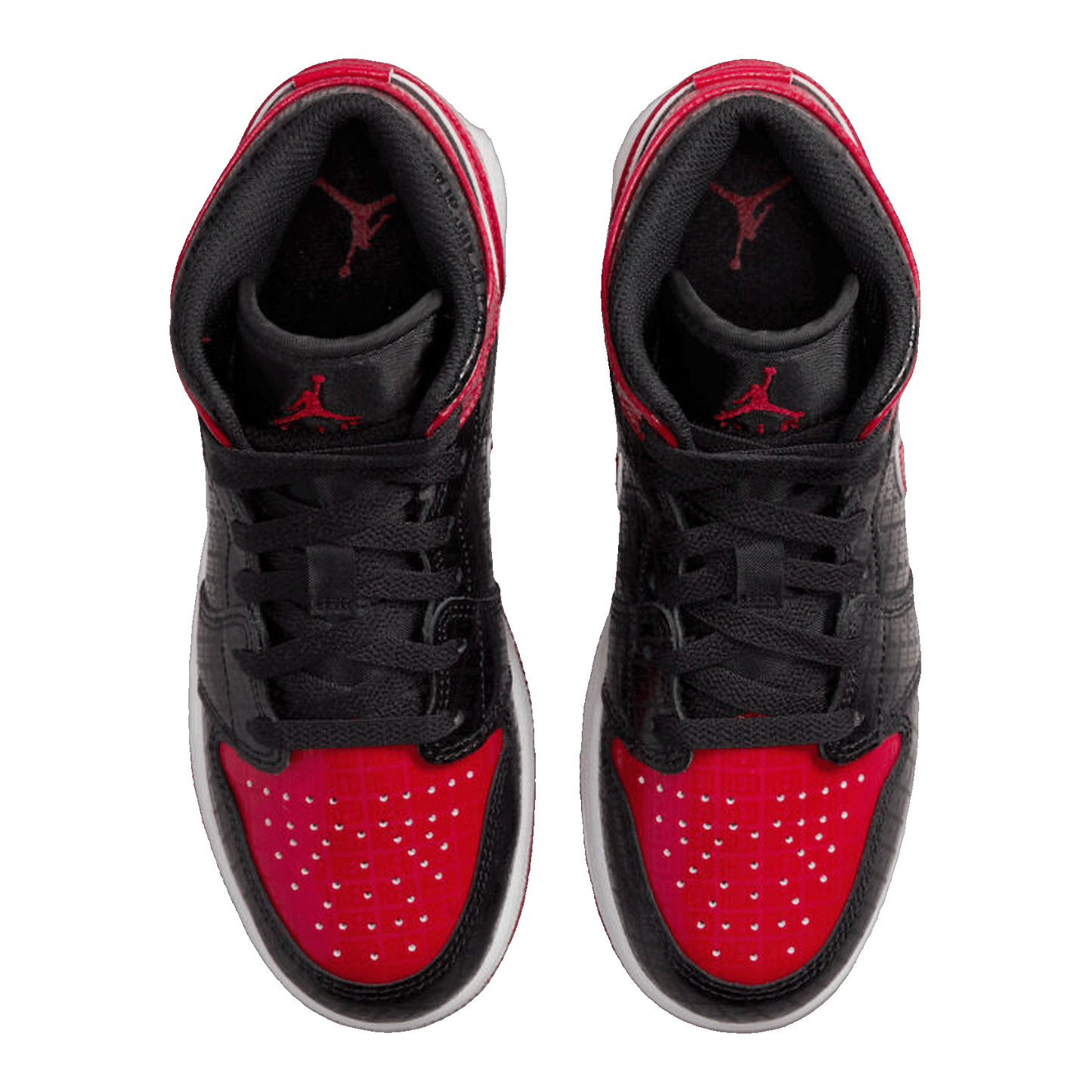 Nike Air Jordan 1 Mid Bred Text (GS) Oben
