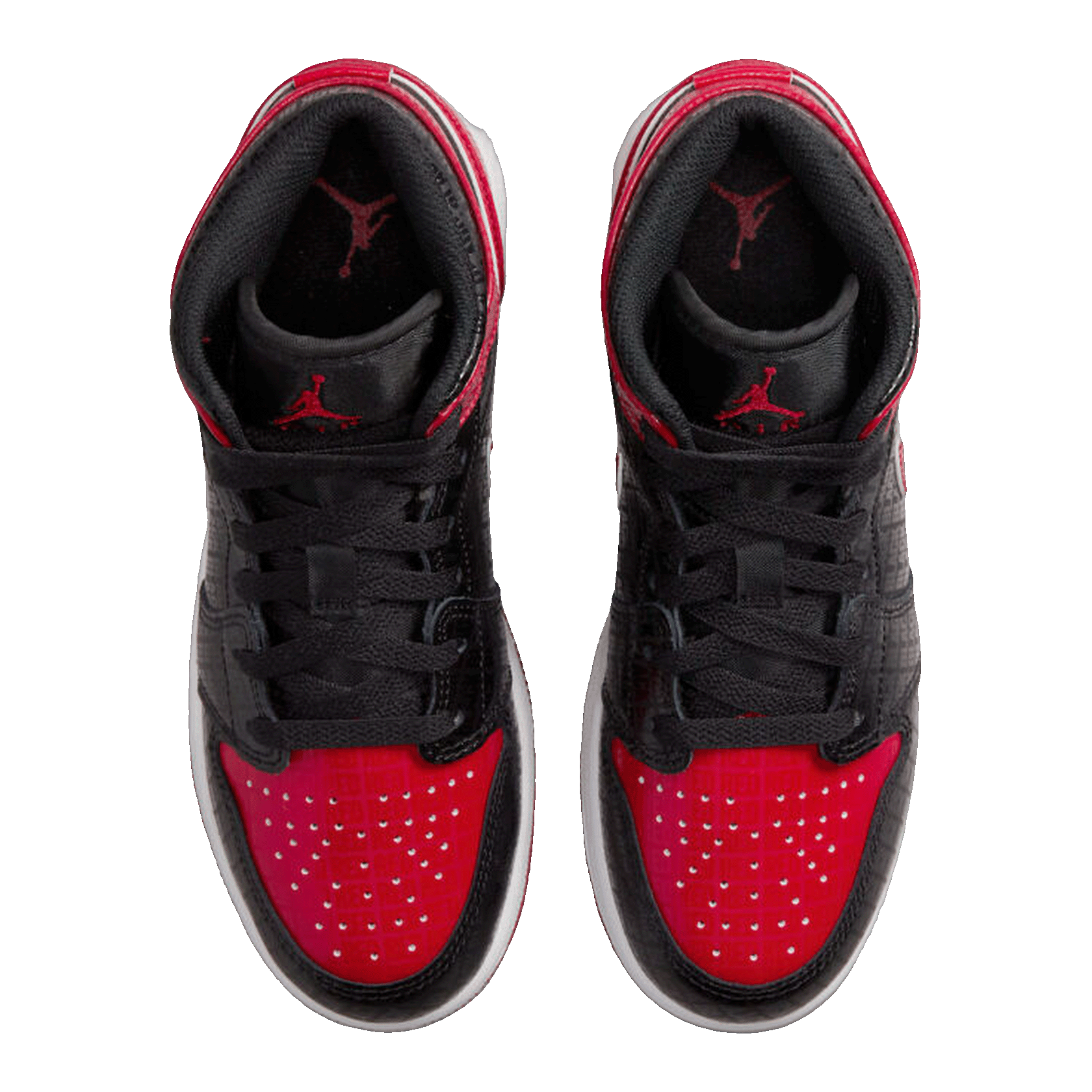 Nike Air Jordan 1 Mid Bred Text (GS) Oben
