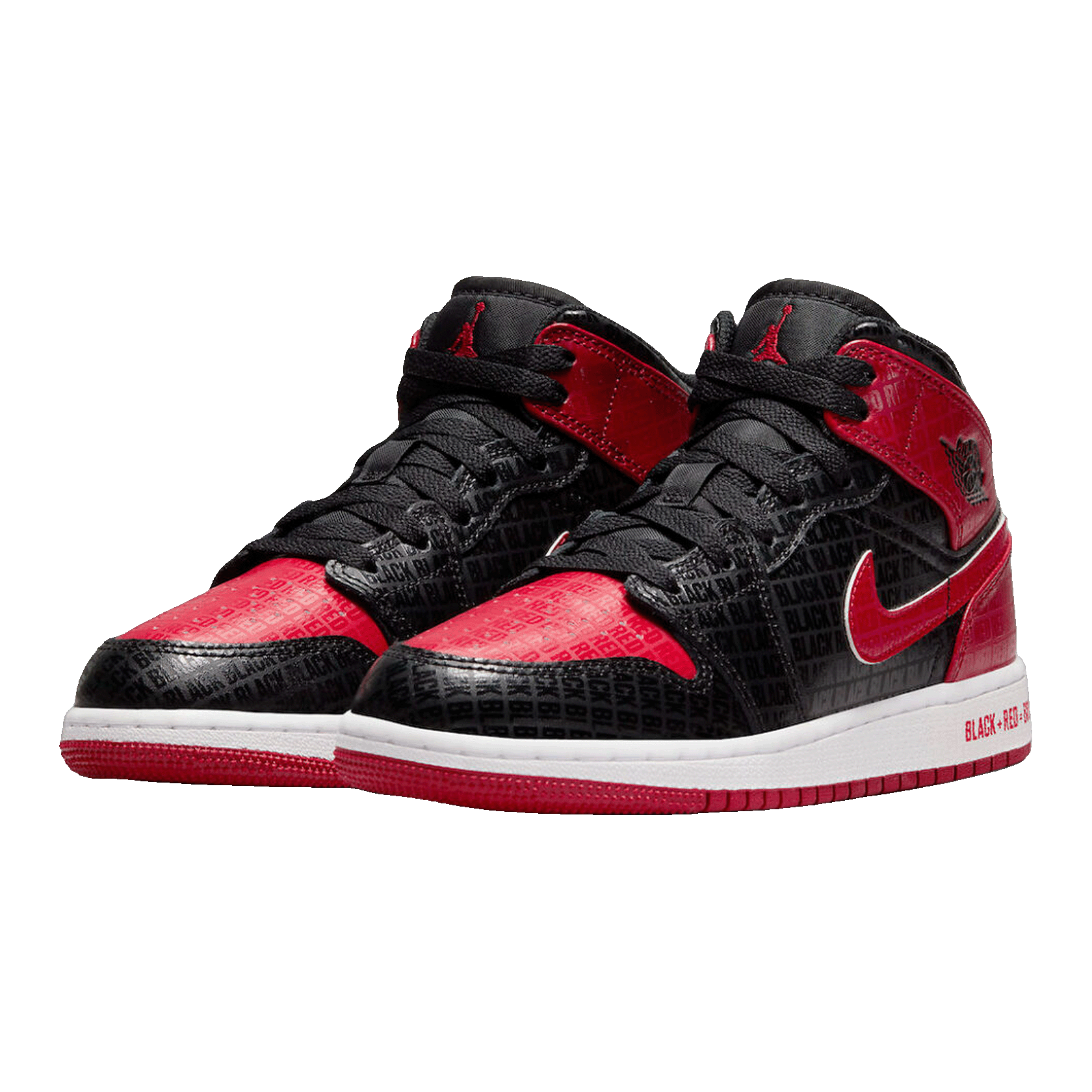 Nike Air Jordan 1 Mid Bred Text (GS) Side