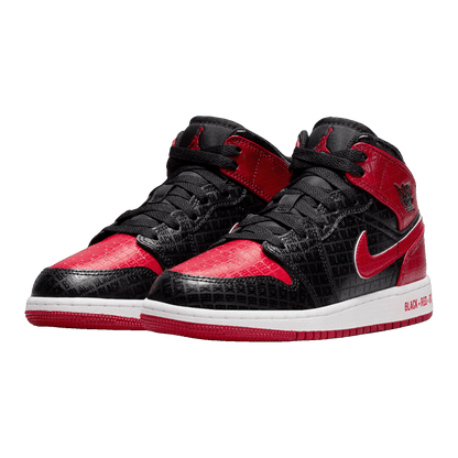 Nike Air Jordan 1 Mid Bred Text (GS) Side