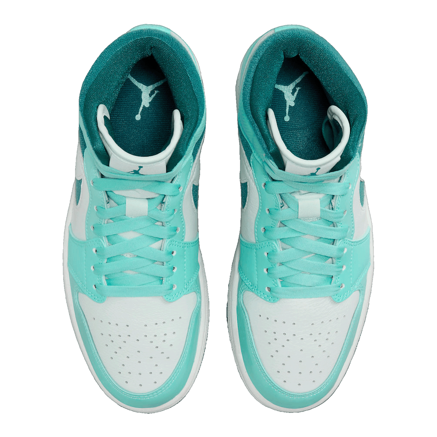 Nike Air Jordan 1 Mid Chenille Bleached Turquoise (W) Oben