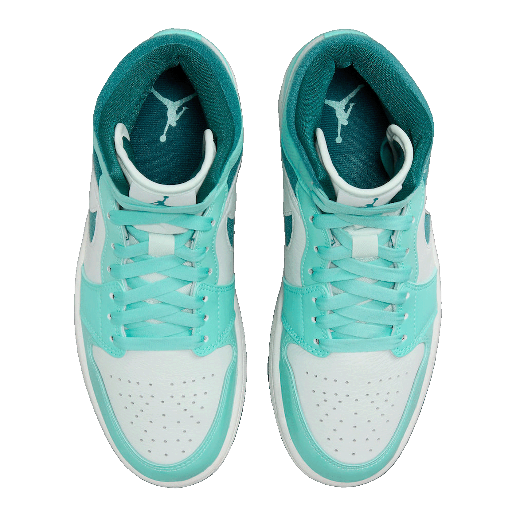 Nike Air Jordan 1 Mid Chenille Bleached Turquoise (W) Oben