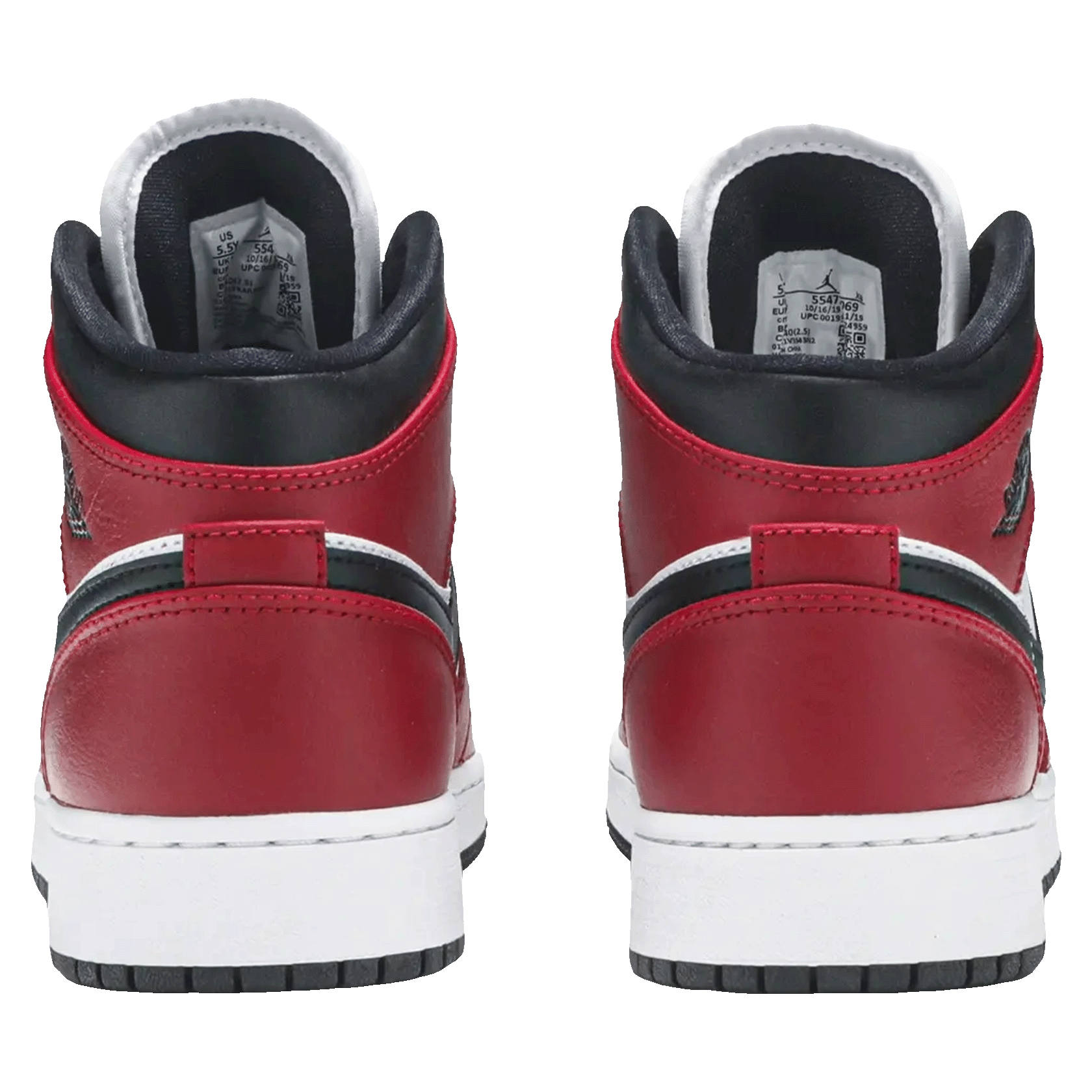Nike Air Jordan 1 Mid Chicago Black Toe (GS) Back