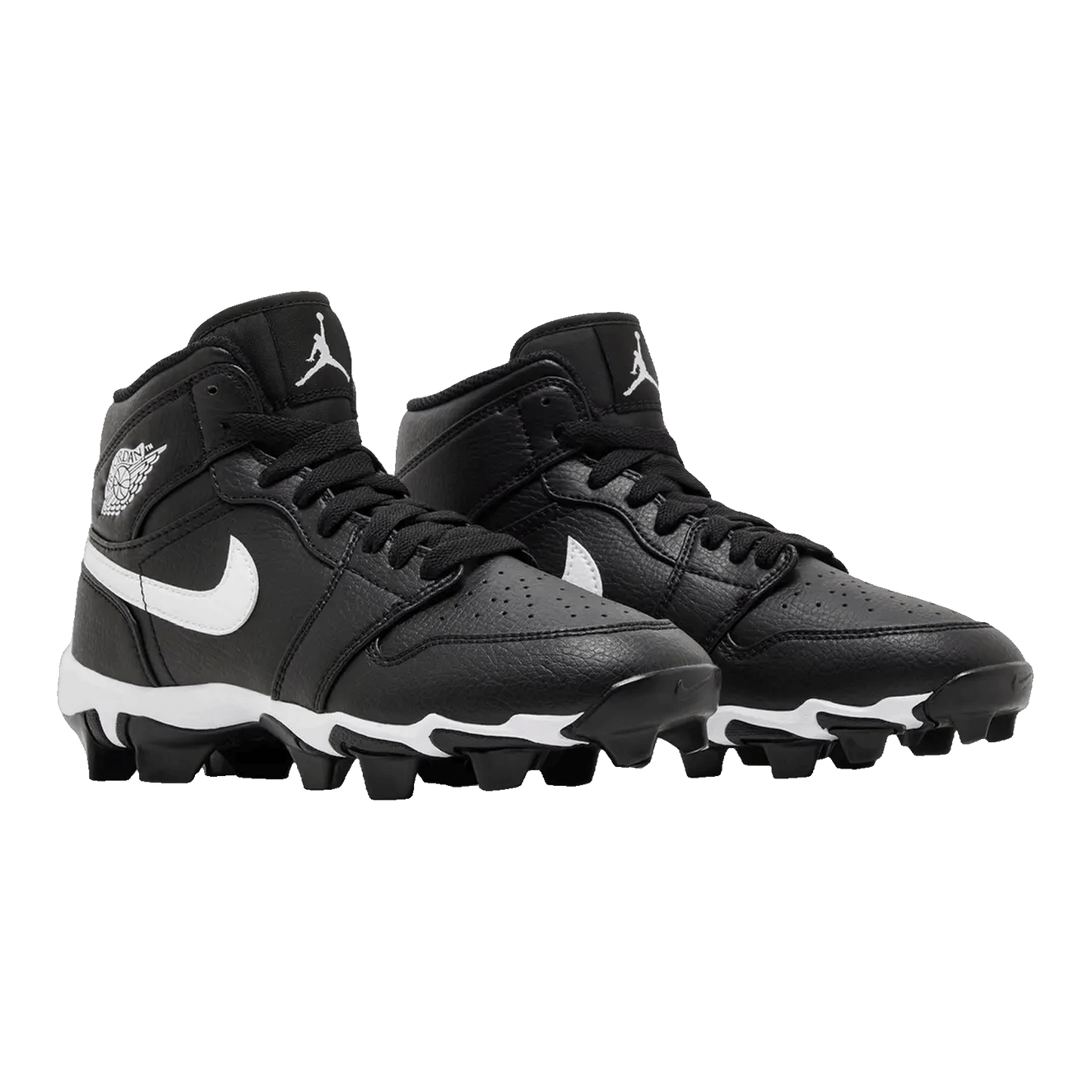 Nike Air Jordan 1 Mid Cleat Black White (GS) Side