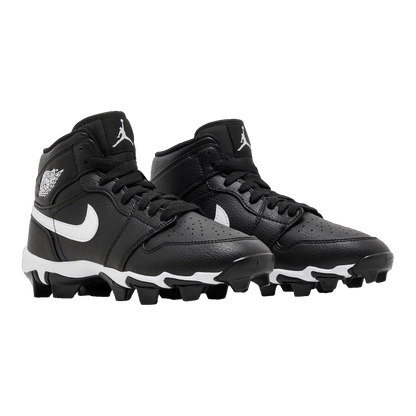 Nike Air Jordan 1 Mid Cleat Black White (GS) Side