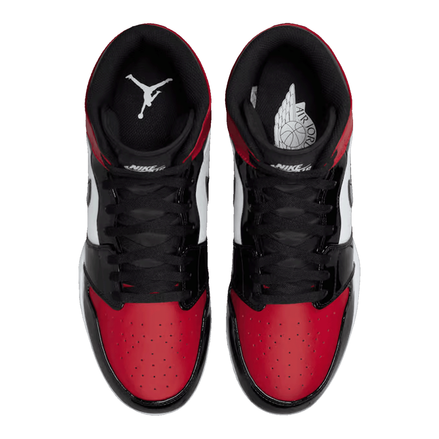 Nike Air Jordan 1 Mid Cleat Patent Bred Toe (GS) Oben