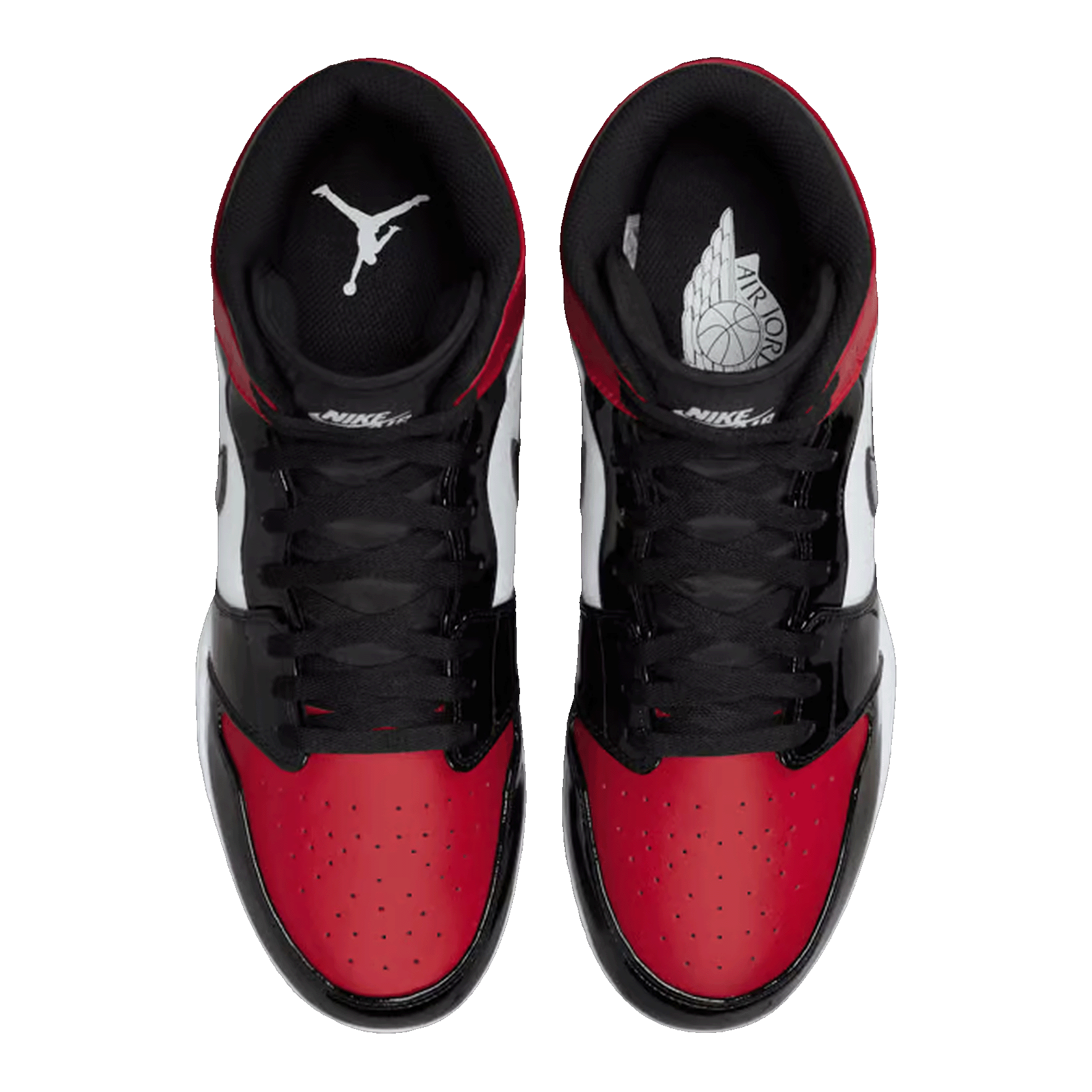 Nike Air Jordan 1 Mid Cleat Patent Bred Toe (GS) Oben