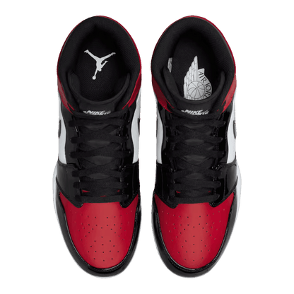 Nike Air Jordan 1 Mid Cleat Patent Bred Toe (GS) Oben