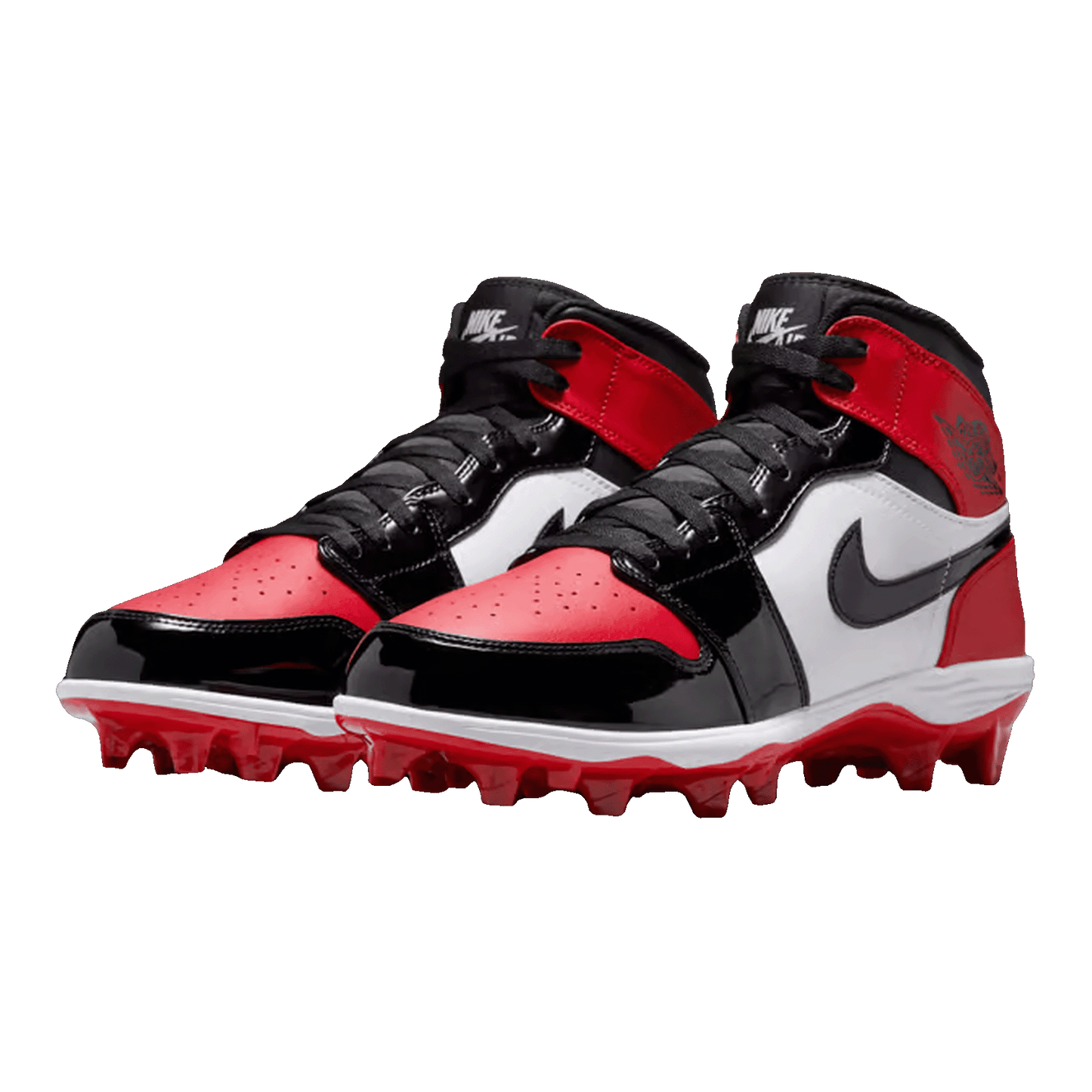 Nike Air Jordan 1 Mid Cleat Patent Bred Toe (GS) Side