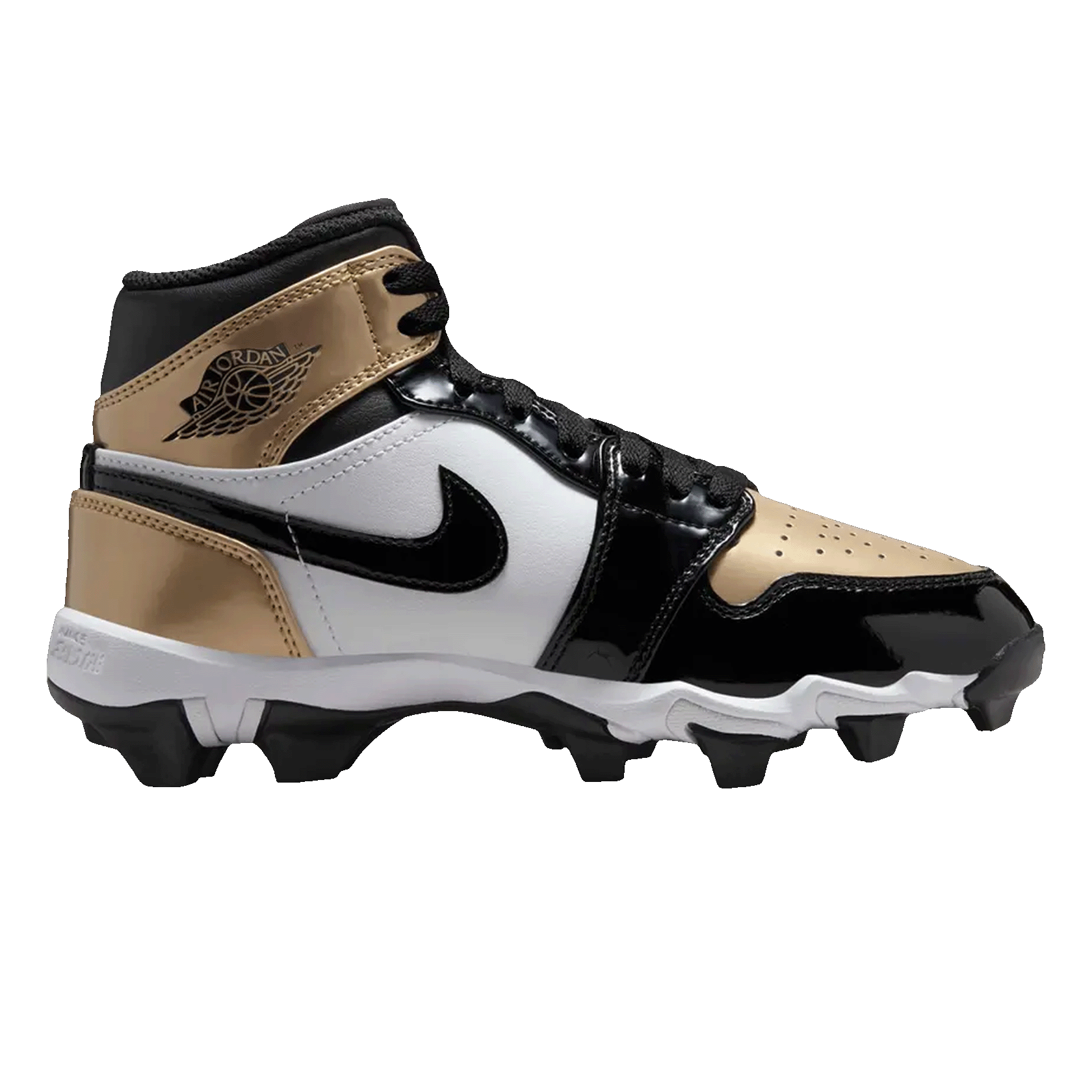 Nike Air Jordan 1 Mid Cleat Patent Gold Toe (GS)