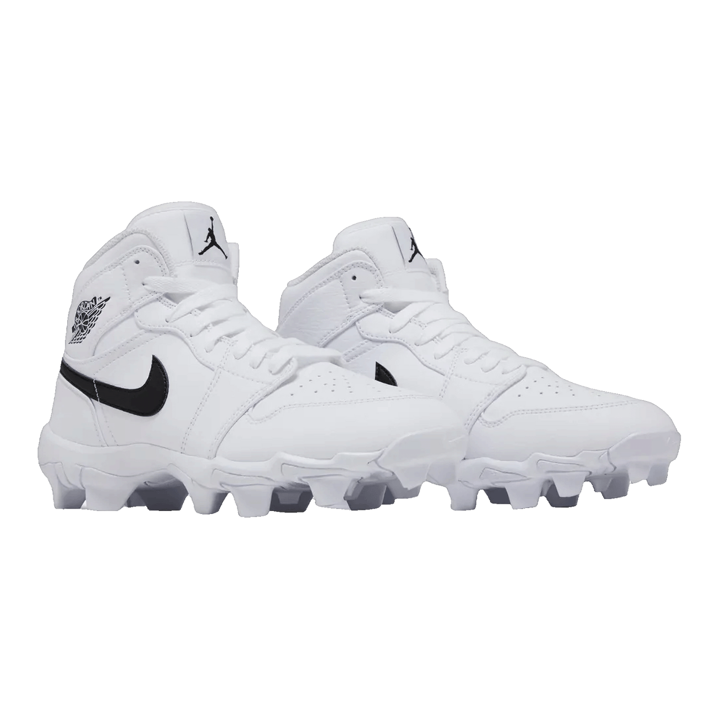 Nike Air Jordan 1 Mid Cleat White Black (GS) Side