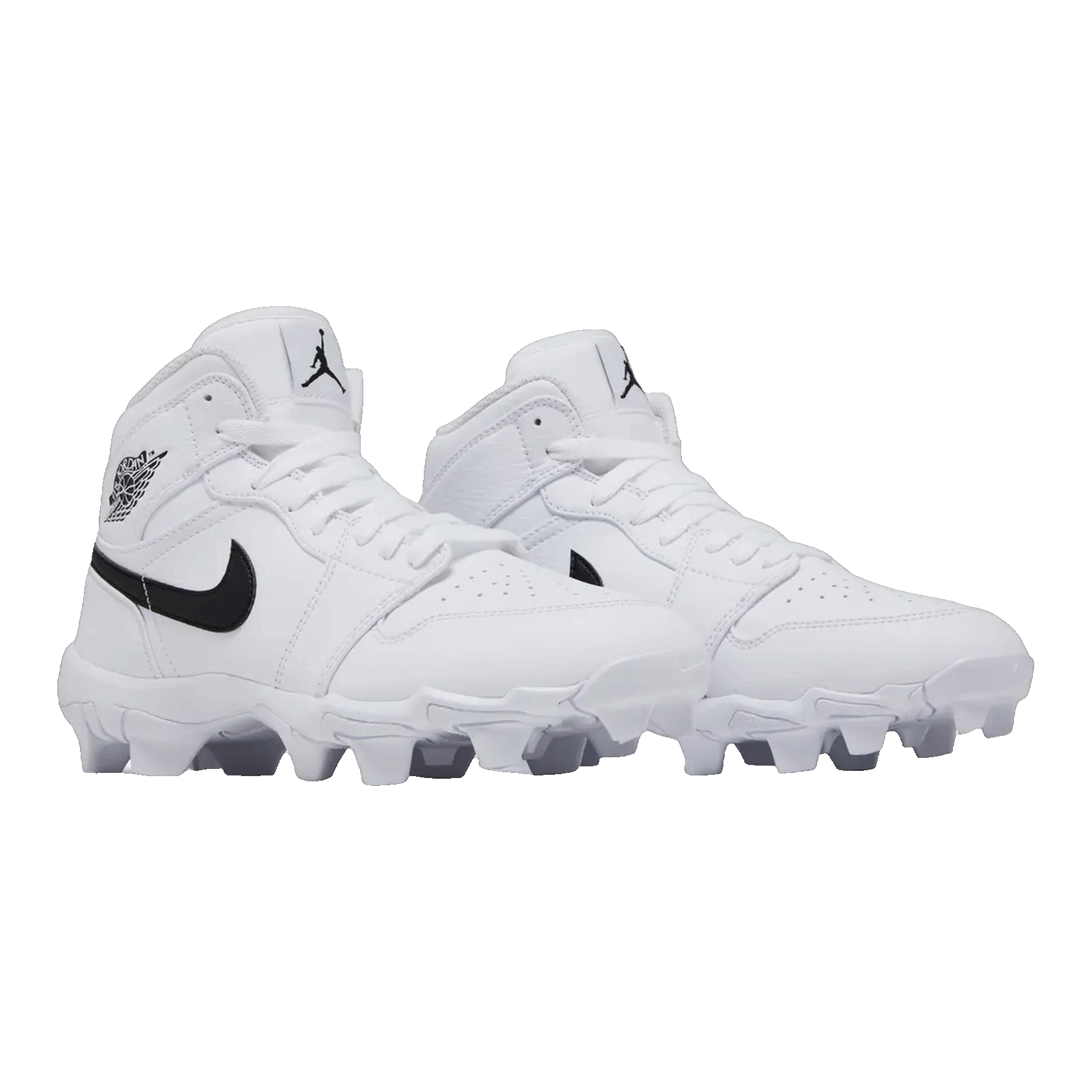 Nike Air Jordan 1 Mid Cleat White Black (GS) Side