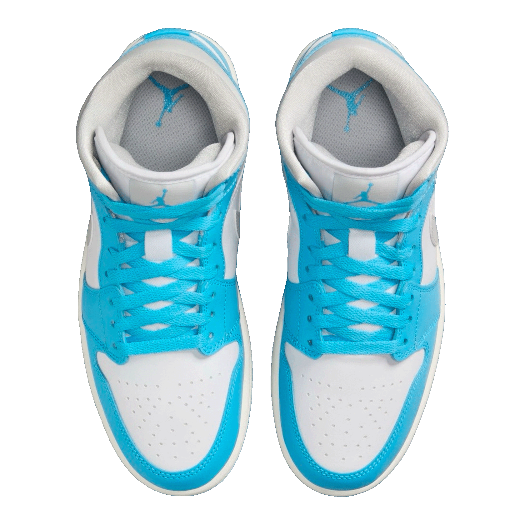 Nike Air Jordan 1 Mid Dark Powder Blue White Sail Neutral Grey (W) Oben