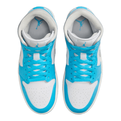 Nike Air Jordan 1 Mid Dark Powder Blue White Sail Neutral Grey (W) Oben