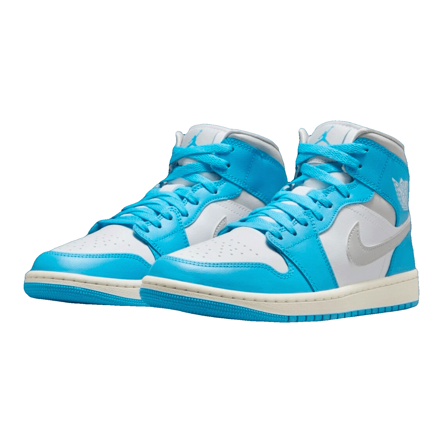 Nike Air Jordan 1 Mid Dark Powder Blue White Sail Neutral Grey (W) Side