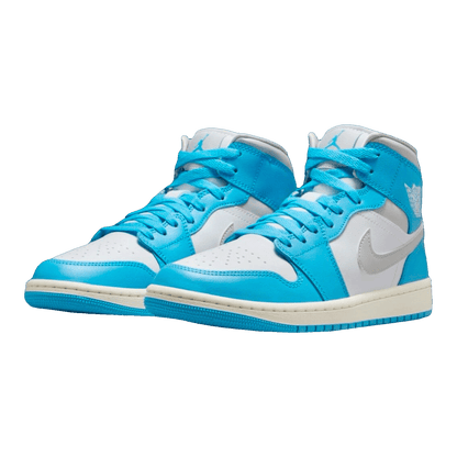 Nike Air Jordan 1 Mid Dark Powder Blue White Sail Neutral Grey (W) Side