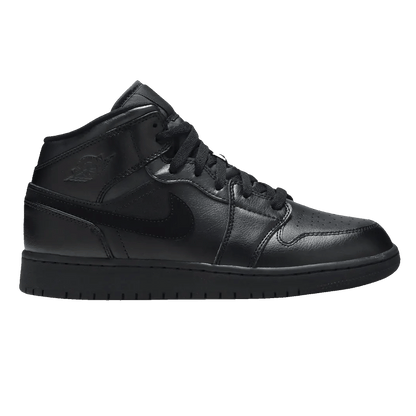 Nike Air Jordan 1 Mid Deep Black Nubuck Swoosh (GS)