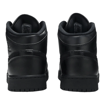 Nike Air Jordan 1 Mid Deep Black Nubuck Swoosh (GS) Back