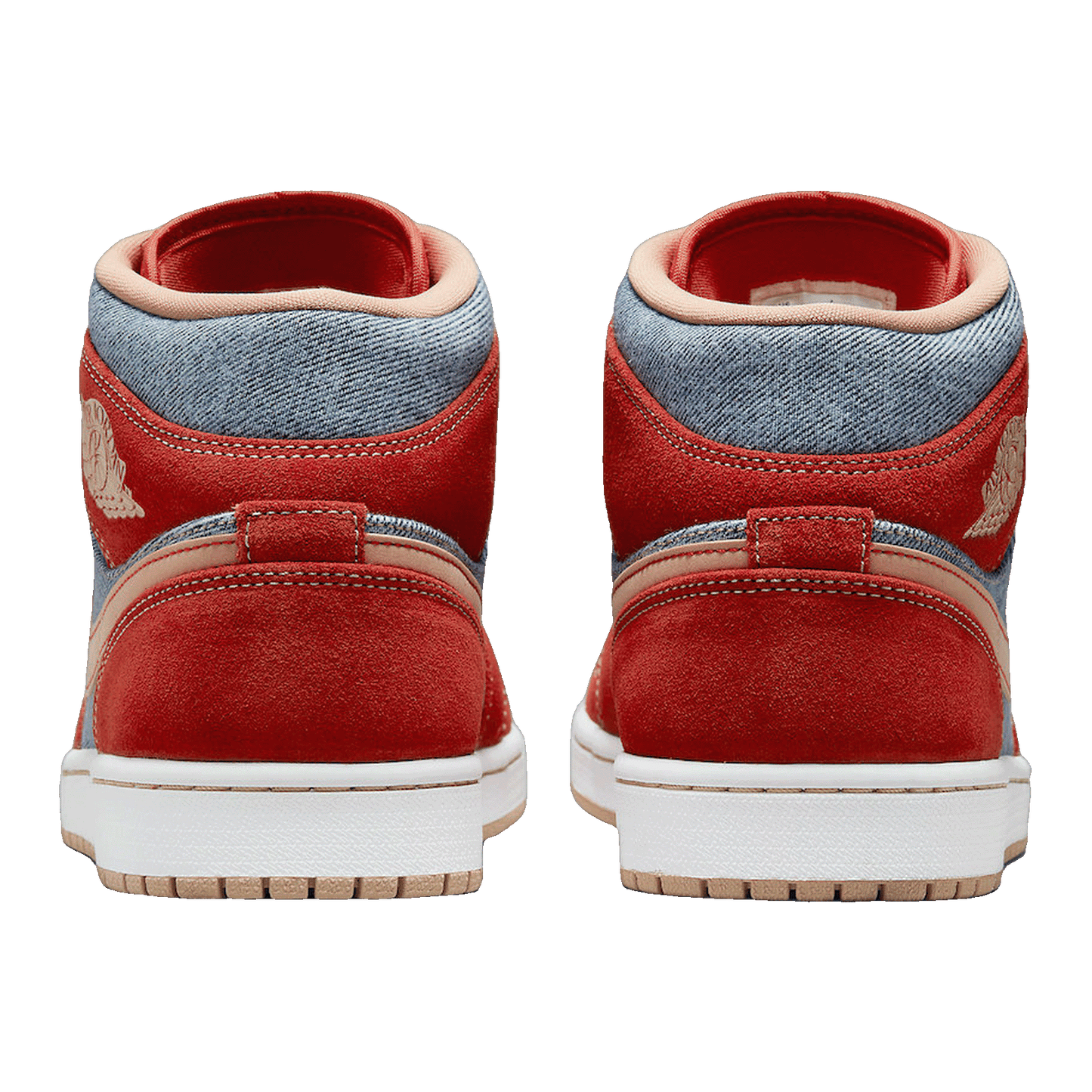 Nike Air Jordan 1 Mid Denim Red (GS) Back