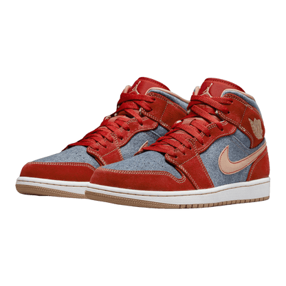 Nike Air Jordan 1 Mid Denim Red (GS) Side