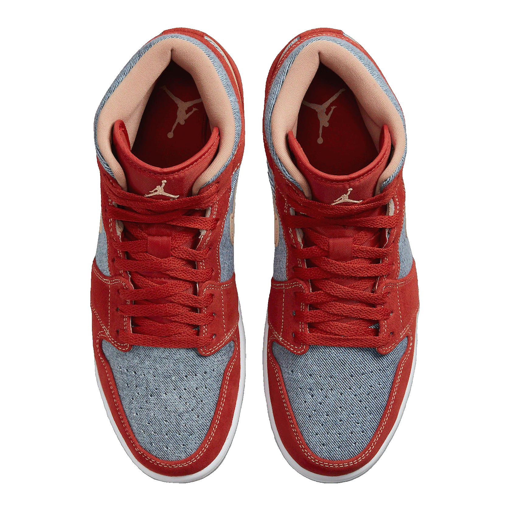 Nike Air Jordan 1 Mid Denim Red Oben