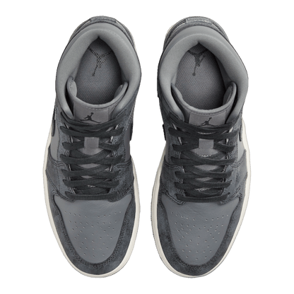 Nike Air Jordan 1 Mid Distressed Smoke Grey (W) Oben