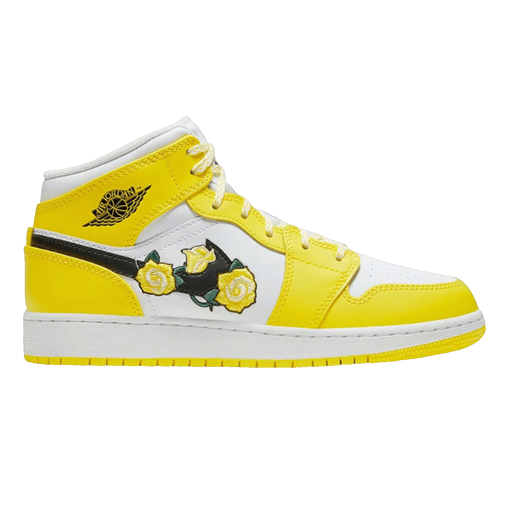 Nike Air Jordan 1 Mid Dynamic Yellow Floral (GS)