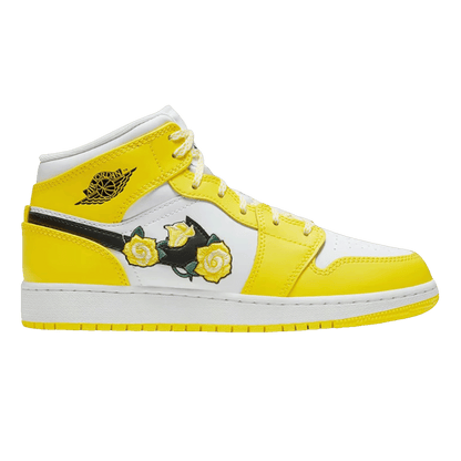 Nike Air Jordan 1 Mid Dynamic Yellow Floral (GS)