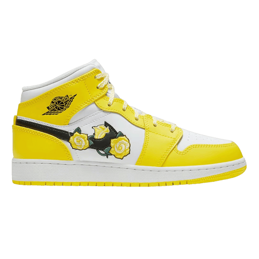 Nike Air Jordan 1 Mid Dynamic Yellow Floral (GS)