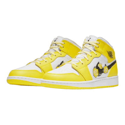Nike Air Jordan 1 Mid Dynamic Yellow Floral (GS) Side