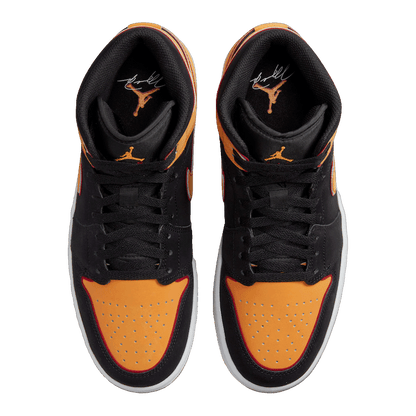 Nike Air Jordan 1 Mid Fat Tongue Black Orange Oben