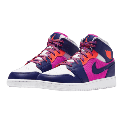 Nike Air Jordan 1 Mid Fire Pink Barely Grape (GS) Side