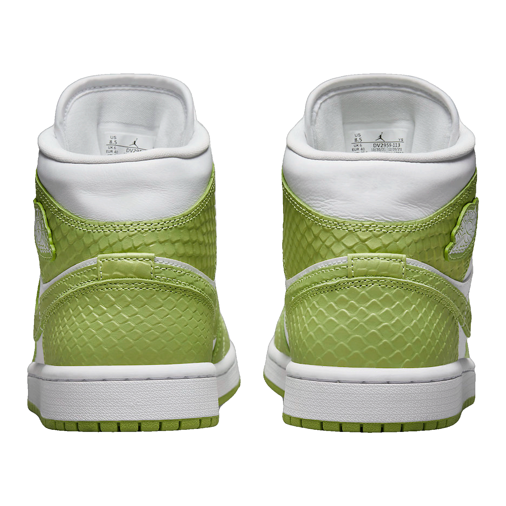 Nike Air Jordan 1 Mid Green Python (W) Back