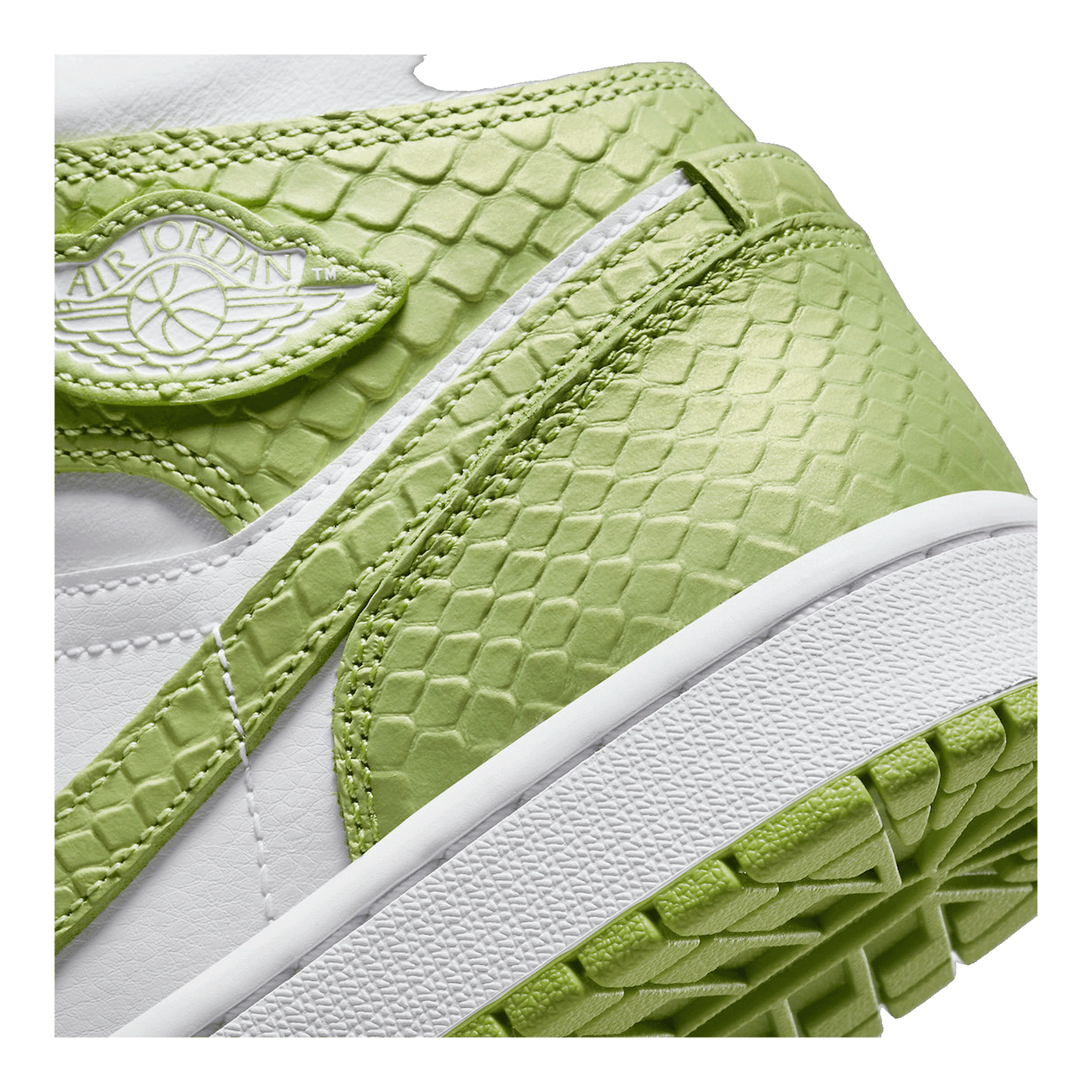 Nike Air Jordan 1 Mid Green Python (W) Detail