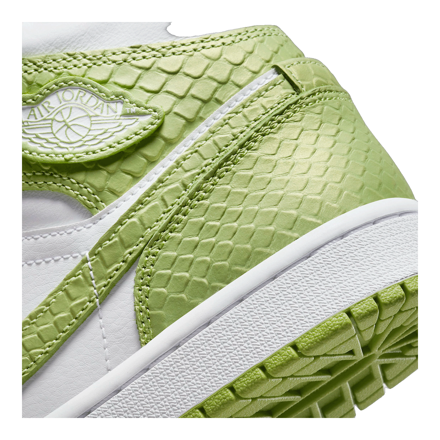 Nike Air Jordan 1 Mid Green Python (W) Detail