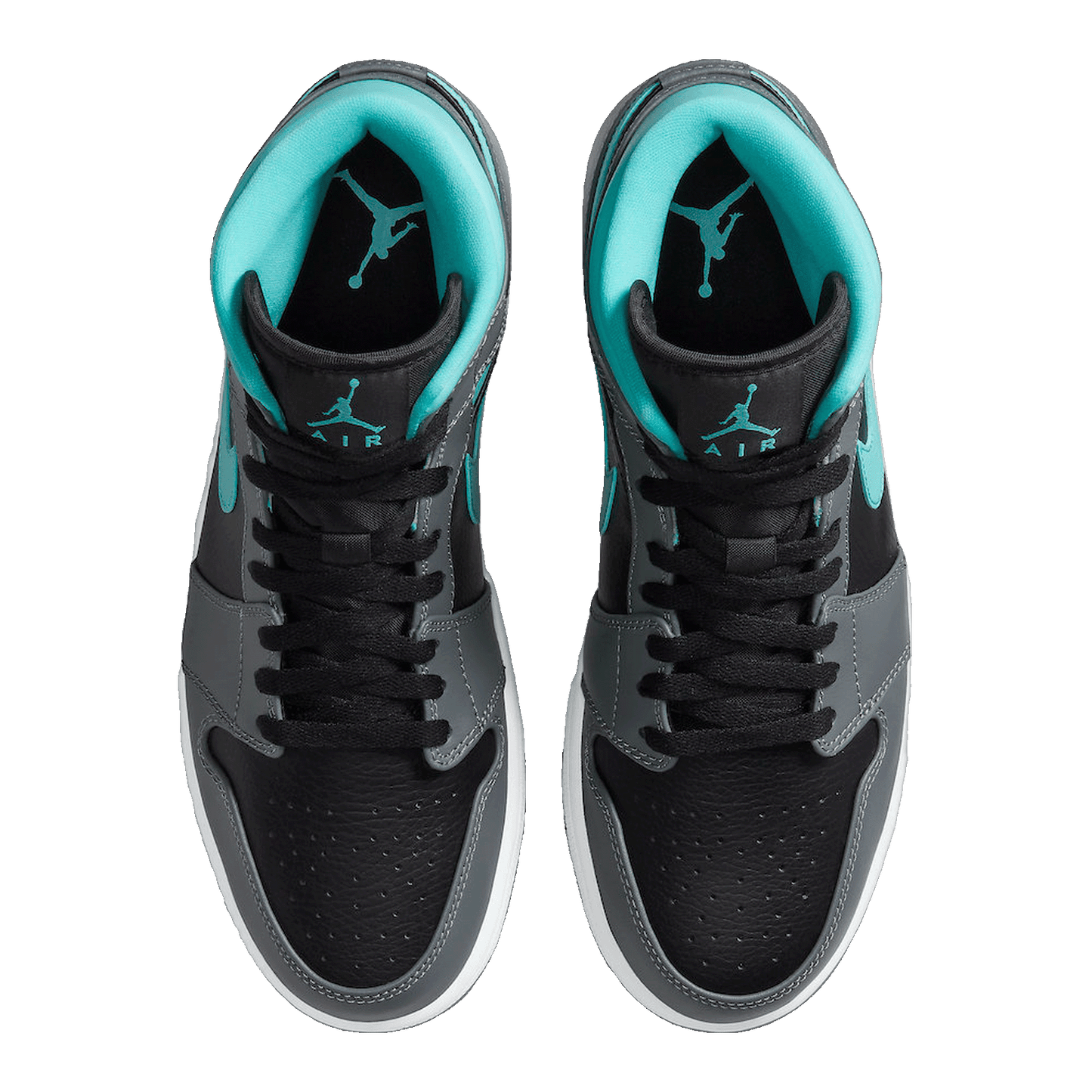 Nike Air Jordan 1 Mid Grey Aqua (GS) Oben