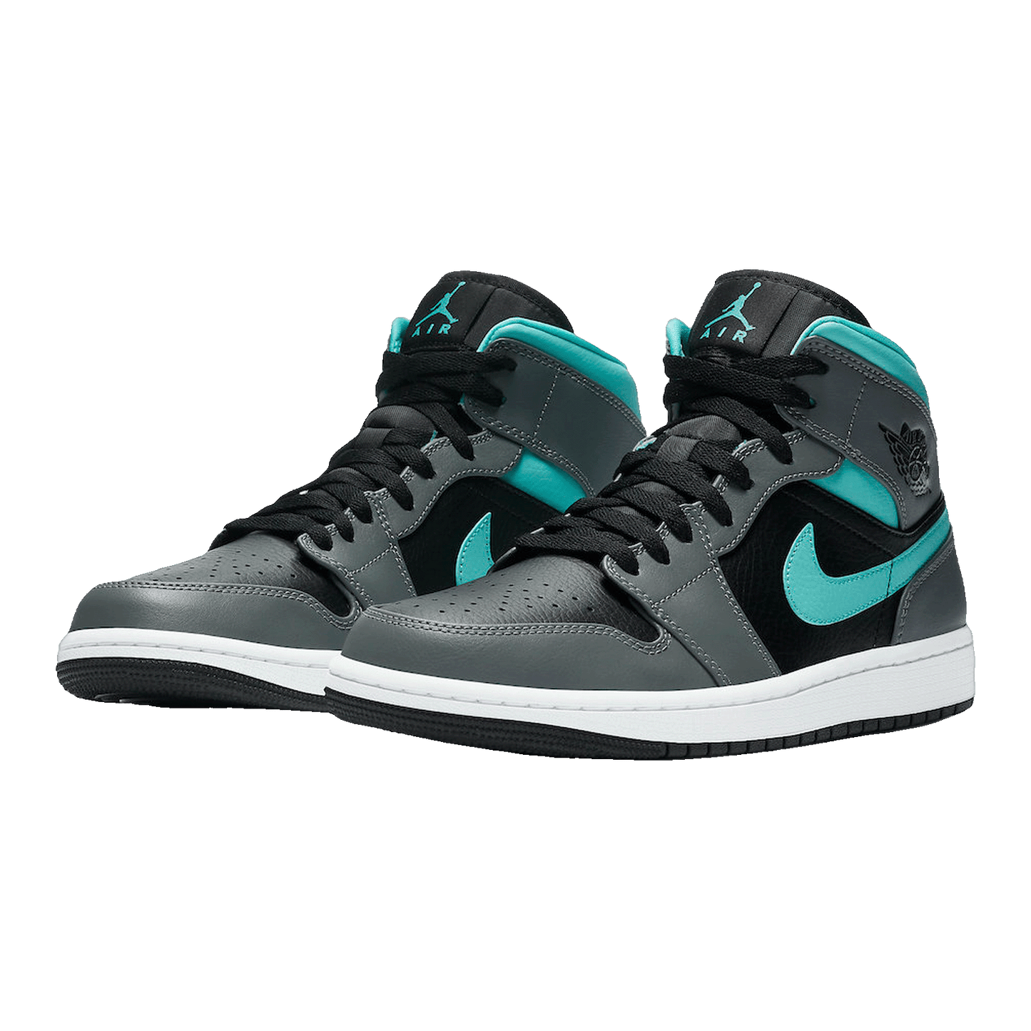Nike Air Jordan 1 Mid Grey Aqua (GS) Side