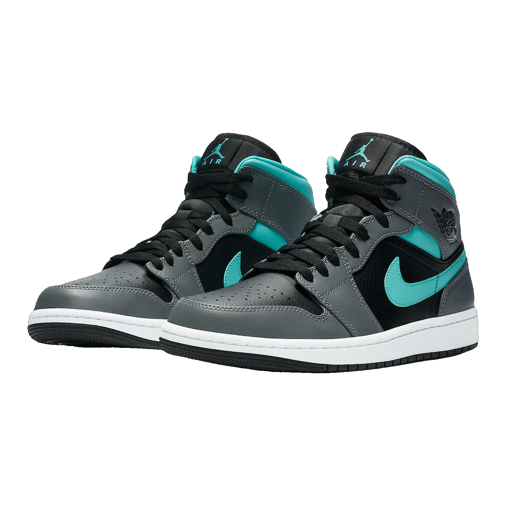 Nike Air Jordan 1 Mid Grey Aqua Side